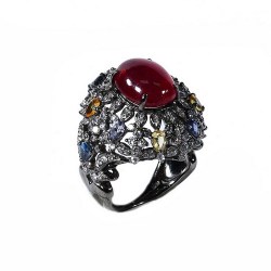 Серебряное кольцо с натуральными камнями арт. RSJ168